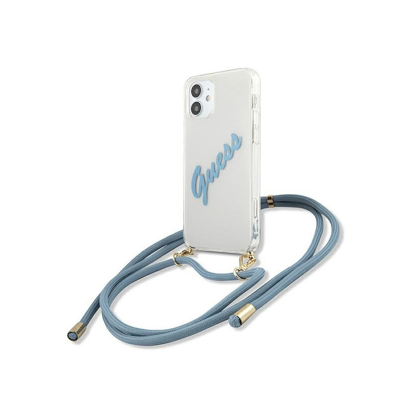 Guess GUHCP12SCRTVSBL Script Vintage hardcase for iPhone 12 mini 5,4" / blue