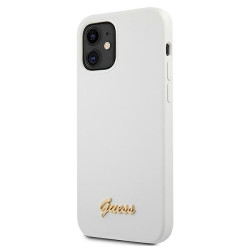 Guess GUHCP12SLSLMGWH Metal Logo Script Hardcase for iPhone 12 mini 5,4" / white