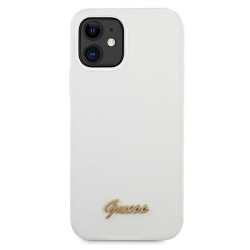 Guess GUHCP12SLSLMGWH Metal Logo Script Hardcase for iPhone 12 mini 5,4" / white
