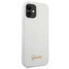 Guess GUHCP12SLSLMGWH Metal Logo Script Hardcase for iPhone 12 mini 5,4" / white