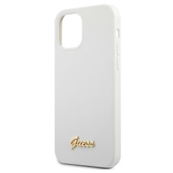 Guess GUHCP12SLSLMGWH Metal Logo Script Hardcase for iPhone 12 mini 5,4" / white