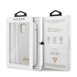 Guess GUHCP12SLSLMGWH Metal Logo Script Hardcase for iPhone 12 mini 5,4" / white