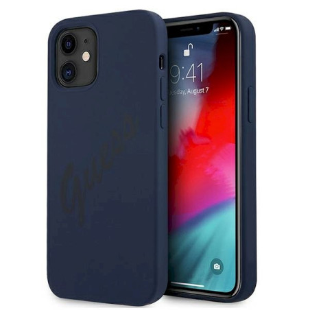 Guess GUHCP12SLSVSBL Script Vintage hardcase for iPhone 12 mini 5,4" / blue