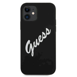 Guess GUHCP12SLSVSBW Silicone Vintage Hardcase for iPhone 12 mini 5,4" / black white