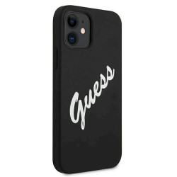 Guess GUHCP12SLSVSBW Silicone Vintage Hardcase for iPhone 12 mini 5,4" / black white