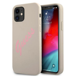 Guess GUHCP12SLSVSGP Silicone Vintage for iPhone 12 mini 5,4" / grey pink