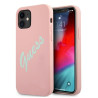 Guess GUHCP12SLSVSPG Silicone Vintage Hardcase for iPhone 12 mini 5,4" / green pink