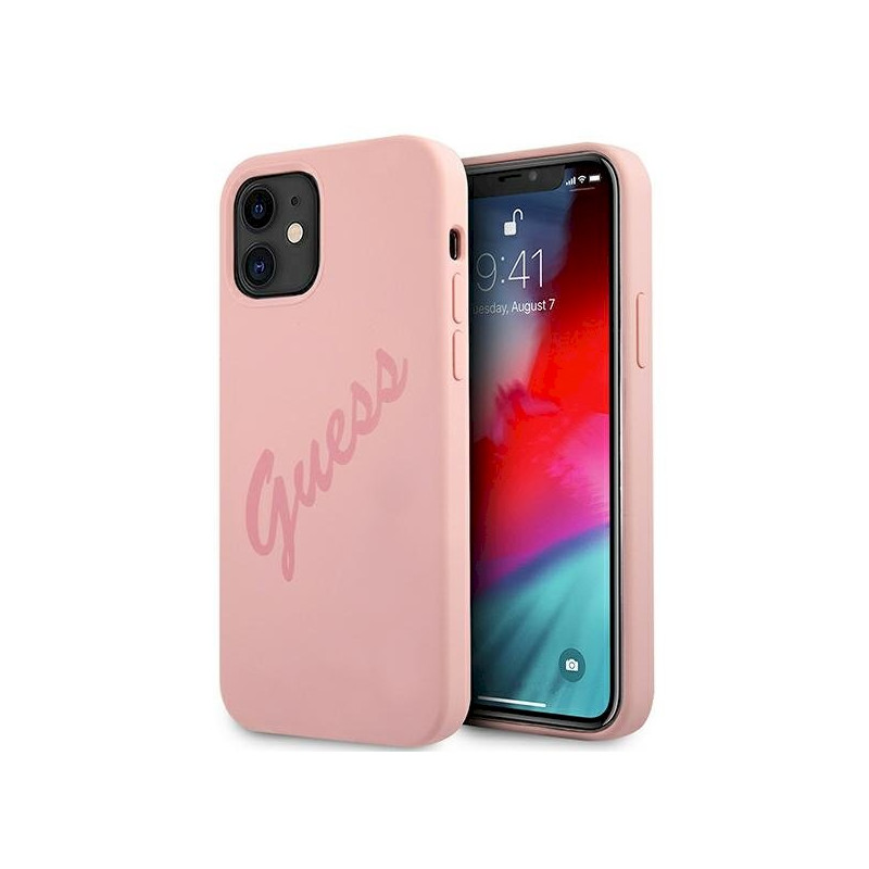 Guess GUHCP12SLSVSPI Script Vintage Hardcase for iPhone 12 mini 5,4" / pink