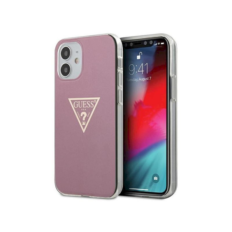 Guess GUHCP12SPCUMPTPI Metallic Collection Hardcase for iPhone 12 mini 5,4" / pink