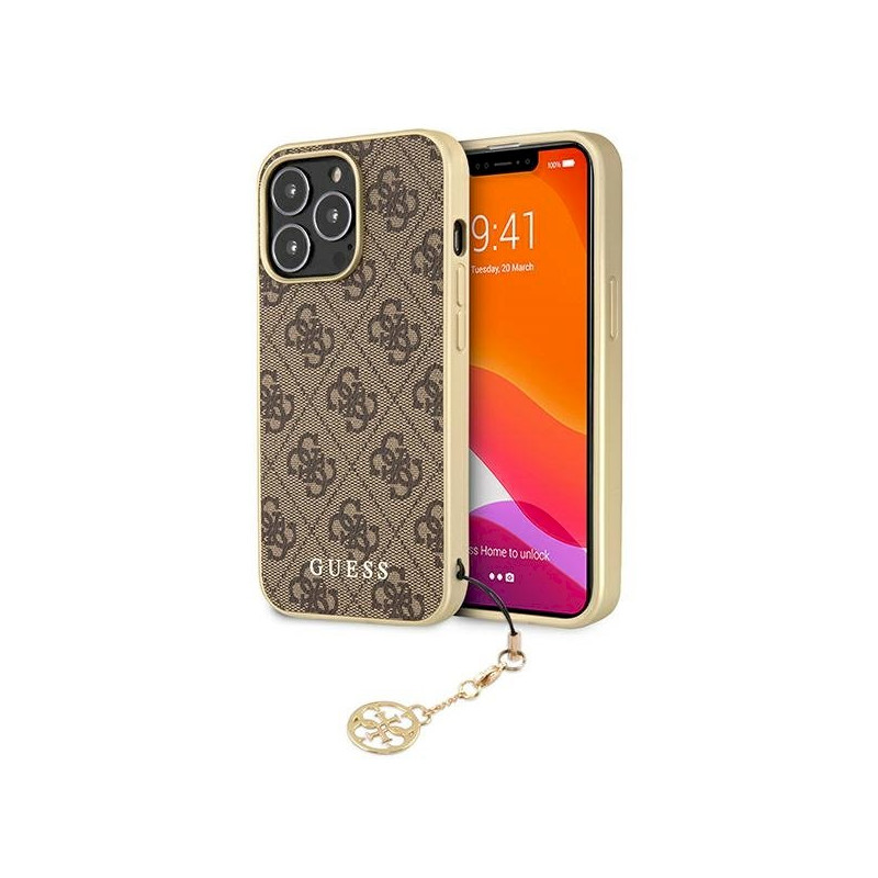 Guess GUHCP13LGF4GBR Hardcase 4G Charms Collection for iPhone 13 Pro / 13 6,1" / brown
