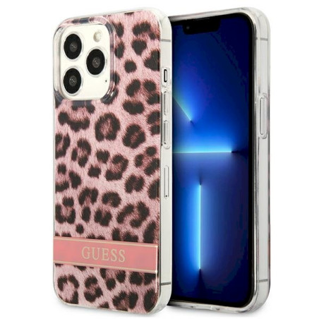 Guess GUHCP13LHSLEOP Hardcase Leopard for iPhone 13 Pro / 13 6,1" / pink