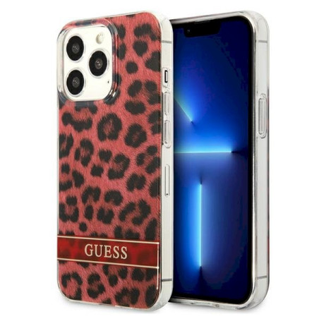 Guess GUHCP13LHSLEOR Hardcase Leopard for iPhone 13 Pro / 13 6,1" / red