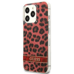Guess GUHCP13LHSLEOR Hardcase Leopard for iPhone 13 Pro / 13 6,1" / red