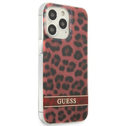 Guess GUHCP13LHSLEOR Hardcase Leopard for iPhone 13 Pro / 13 6,1" / red
