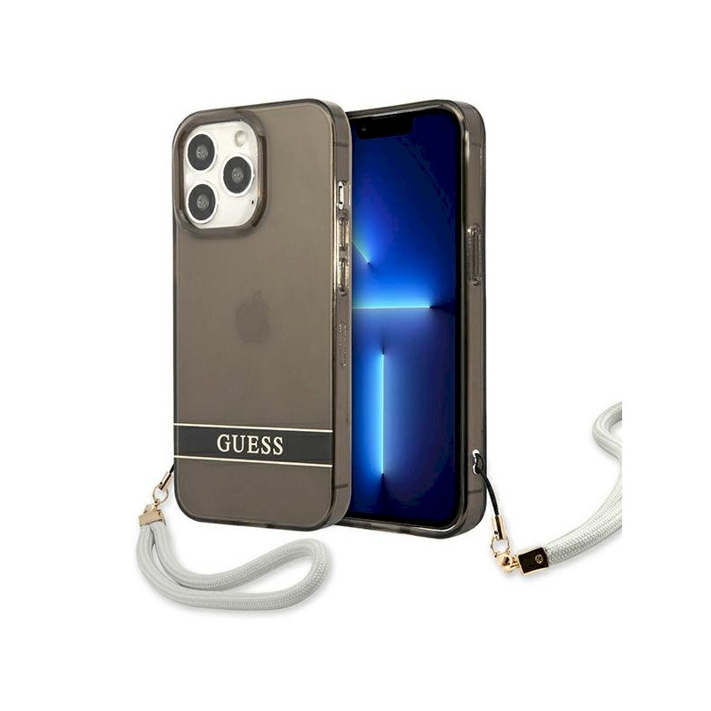 Guess GUHCP13LHTSGSK Hardcase Translucent Stap for iPhone 13 Pro / 13 6,1" / black