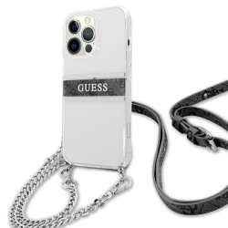 Guess GUHCP13LKC4GBSI Hardcase 4G for iPhone 13 Pro / 13 6,1" / transparent grey strap silver chain