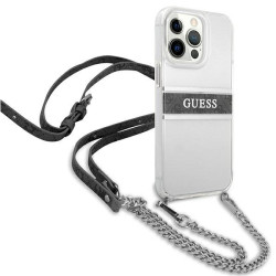 Guess GUHCP13LKC4GBSI Hardcase 4G for iPhone 13 Pro / 13 6,1" / transparent grey strap silver chain