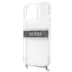 Guess GUHCP13LKC4GBSI Hardcase 4G for iPhone 13 Pro / 13 6,1" / transparent grey strap silver chain