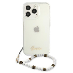 Guess GUHCP13LKPSWH Hardcase for iPhone 13 Pro / 13 6,1" / Transparent White Pearl