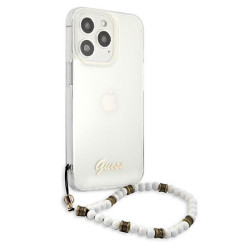 Guess GUHCP13LKPSWH Hardcase for iPhone 13 Pro / 13 6,1" / Transparent White Pearl