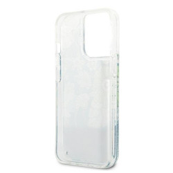 Guess GUHCP13LLFLSN Flower Liquid Glitter Hardcase for iPhone 13 Pro / 13 6,1" / green