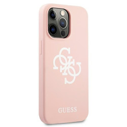 Guess GUHCP13LLS4GWPI Silicone 4G Logo Hard Case for iPhone 13 Pro / 13 6,1" / pink