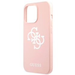 Guess GUHCP13LLS4GWPI Silicone 4G Logo Hard Case for iPhone 13 Pro / 13 6,1" / pink