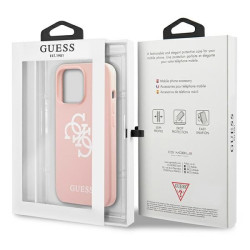 Guess GUHCP13LLS4GWPI Silicone 4G Logo Hard Case for iPhone 13 Pro / 13 6,1" / pink