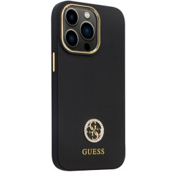 Guess GUHCP13LM4DGPK Silicone Logo Strass 4G Hardcase for iPhone 13 Pro / 13 6.1" / black