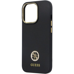 Guess GUHCP13LM4DGPK Silicone Logo Strass 4G Hardcase for iPhone 13 Pro / 13 6.1" / black