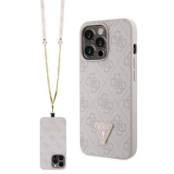 Guess GUHCP13LP4TDSCPP Crossbody 4G Metal Logo Hardcase for iPhone 13 Pro / 13 6.1" / pink