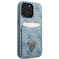 Guess GUHCP13LP4TPB Hardcase 4G Triangle Logo Cardslot for iPhone 13 Pro / 13 6,1" / blue