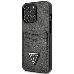 Guess GUHCP13LP4TPK Hardcase 4G Triangle Logo Cardslot for iPhone 13 Pro / 13 6,1" / black