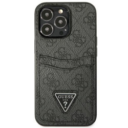 Guess GUHCP13LP4TPK Hardcase 4G Triangle Logo Cardslot for iPhone 13 Pro / 13 6,1" / black