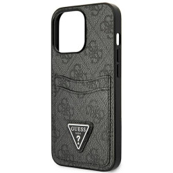 Guess GUHCP13LP4TPK Hardcase 4G Triangle Logo Cardslot for iPhone 13 Pro / 13 6,1" / black