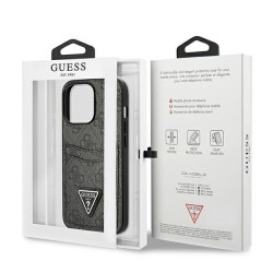 Guess GUHCP13LP4TPK Hardcase 4G Triangle Logo Cardslot for iPhone 13 Pro / 13 6,1" / black
