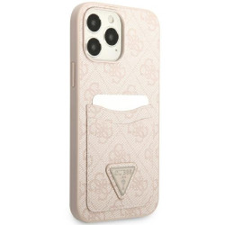 Guess GUHCP13LP4TPP hardcase 4G Triangle Logo Cardslot for iPhone 13 Pro / 13 6,1" / pink
