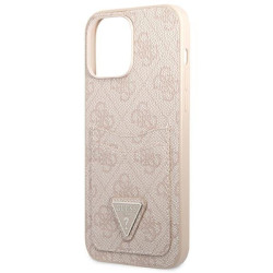 Guess GUHCP13LP4TPP hardcase 4G Triangle Logo Cardslot for iPhone 13 Pro / 13 6,1" / pink