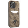 Guess GUHCP13LP4TPW Hardcase 4G Triangle Logo Cardslot for iPhone 13 Pro / 13 6,1" / brown