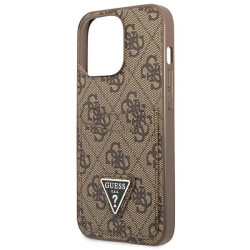 Guess GUHCP13LP4TPW Hardcase 4G Triangle Logo Cardslot for iPhone 13 Pro / 13 6,1" / brown