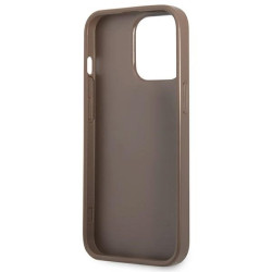 Guess GUHCP13LP4TPW Hardcase 4G Triangle Logo Cardslot for iPhone 13 Pro / 13 6,1" / brown