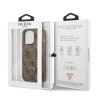 Guess GUHCP13LP4TPW Hardcase 4G Triangle Logo Cardslot for iPhone 13 Pro / 13 6,1" / brown