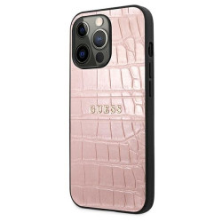 Guess GUHCP13LPCRBPI Croco Strap Collection for iPhone 13 Pro / 13 6,1" / pink