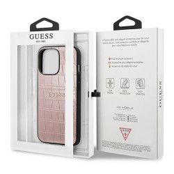 Guess GUHCP13LPCRBPI Croco Strap Collection for iPhone 13 Pro / 13 6,1" / pink