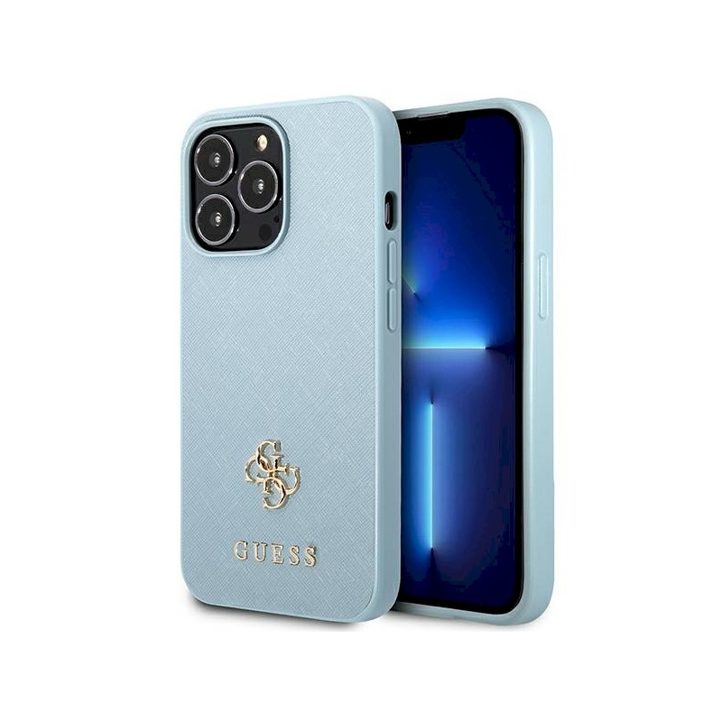 Guess GUHCP13LPS4MB Hardcase Saffiano 4G Small Metal Logo for iPhone 13 Pro / 13 6,1" / blue
