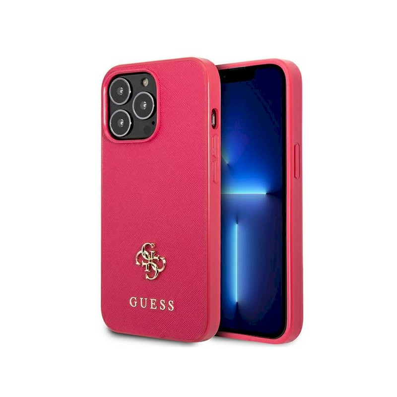 Guess GUHCP13LPS4MF Hardcase Saffiano 4G Small Metal Logo for iPhone 13 Pro / 13 6,1" / pink