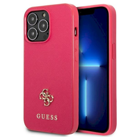Guess GUHCP13LPS4MF Hardcase Saffiano 4G Small Metal Logo for iPhone 13 Pro / 13 6,1" / pink
