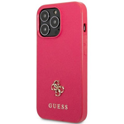 Guess GUHCP13LPS4MF Hardcase Saffiano 4G Small Metal Logo for iPhone 13 Pro / 13 6,1" / pink