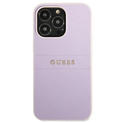 Guess GUHCP13LPSASBPU Saffiano Hot Stamp & Metal Logo for iPhone 13 Pro / 13 6,1" / purple