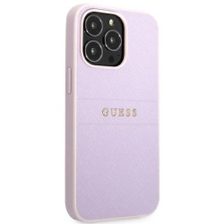 Guess GUHCP13LPSASBPU Saffiano Hot Stamp & Metal Logo for iPhone 13 Pro / 13 6,1" / purple